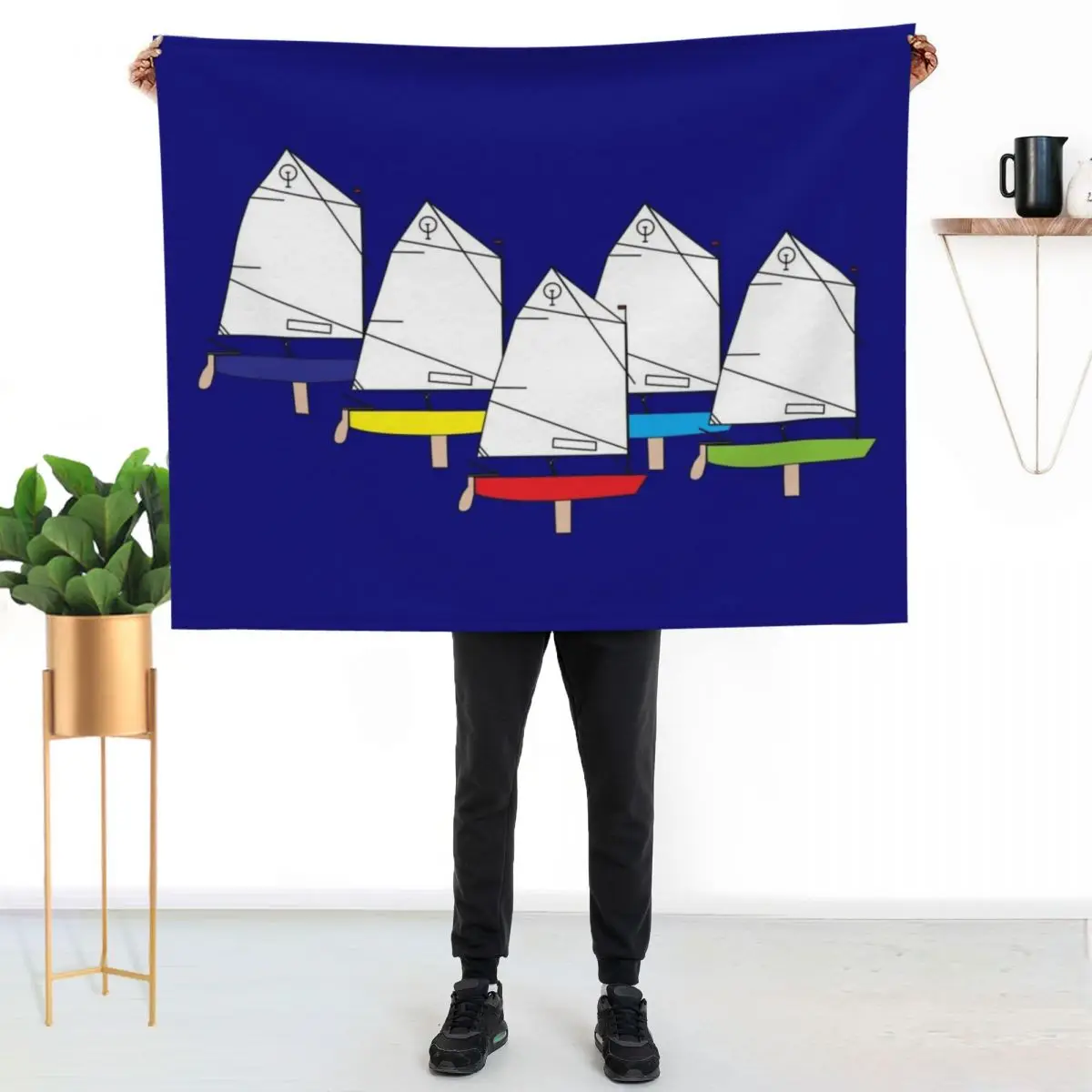 Optimist Sailing Dinghy Throw Blanket Bed Warm Luxury Winter beds funny gift Luxury St Blankets