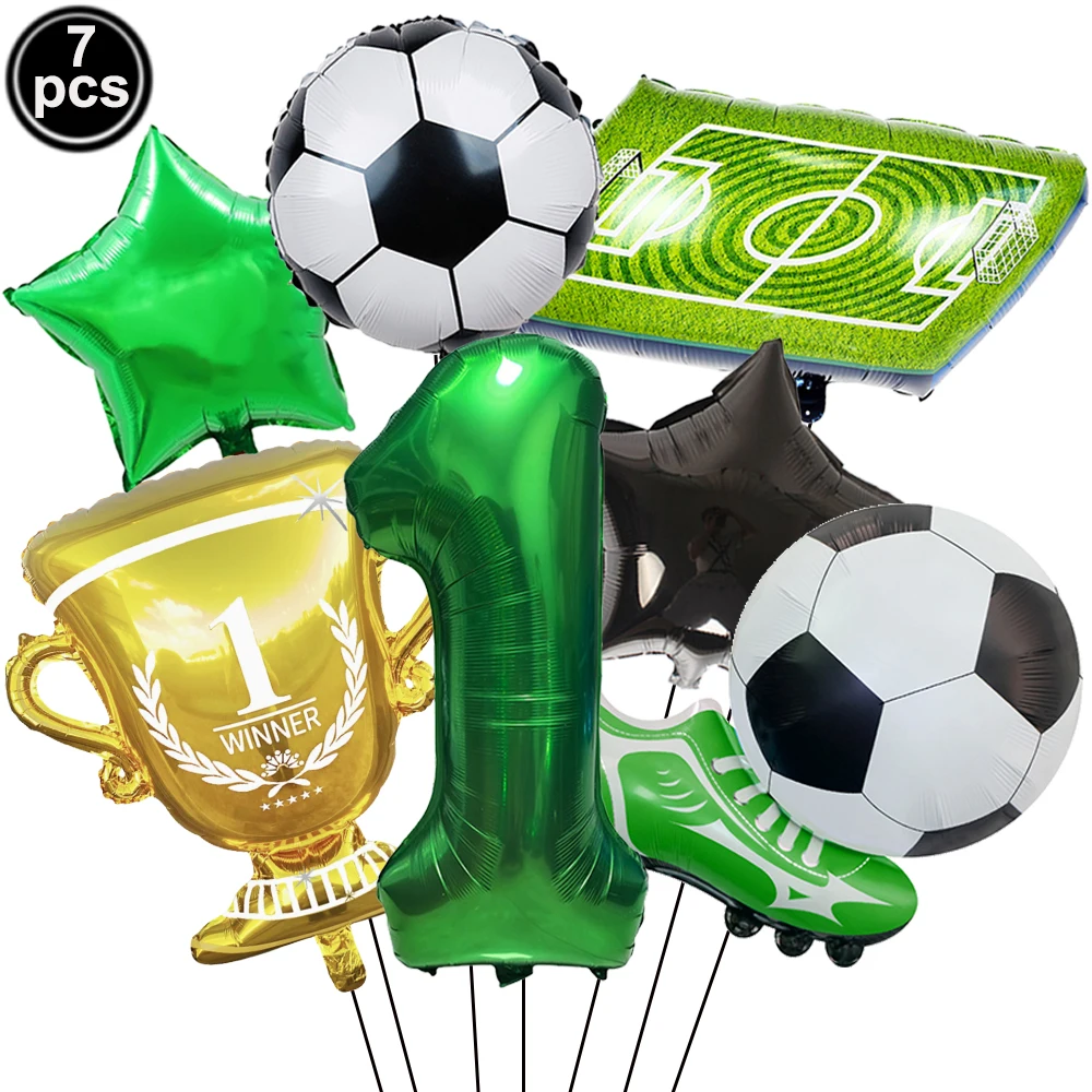 Fußball Trophäe Ballon Kit mit Zahlen Ballon Geburtstag Dekor für Jungen Fußball Geburtstag Party Supplies Fußball Sport Party Dekore – Detail 3