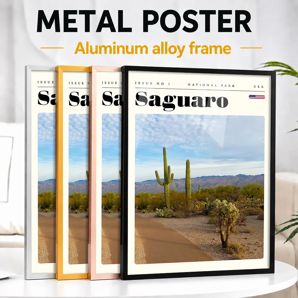 Saguaro National Park Cityscape Metal Poster With Aluminum Alloy Frame Personalized Atlas Design Wall Art For Study Journey Fans