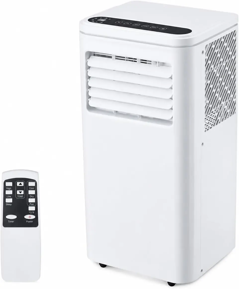 10,000 BTU Portable Air Conditioner – 3-in-1 Quiet AC Unit with Fan & Dehumidifier, Cools Up to 450 Sq. Ft., LED Display, Remote Control, Window Kit – for Bedroom, Office, Dorms, Apartment
