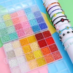 24 Grid 3mm Glass Seed Beads Set | DIY Jewelry Making Kit for Bracelets, Necklaces, Earrings (12000pcs) Multi-Purpose Beads