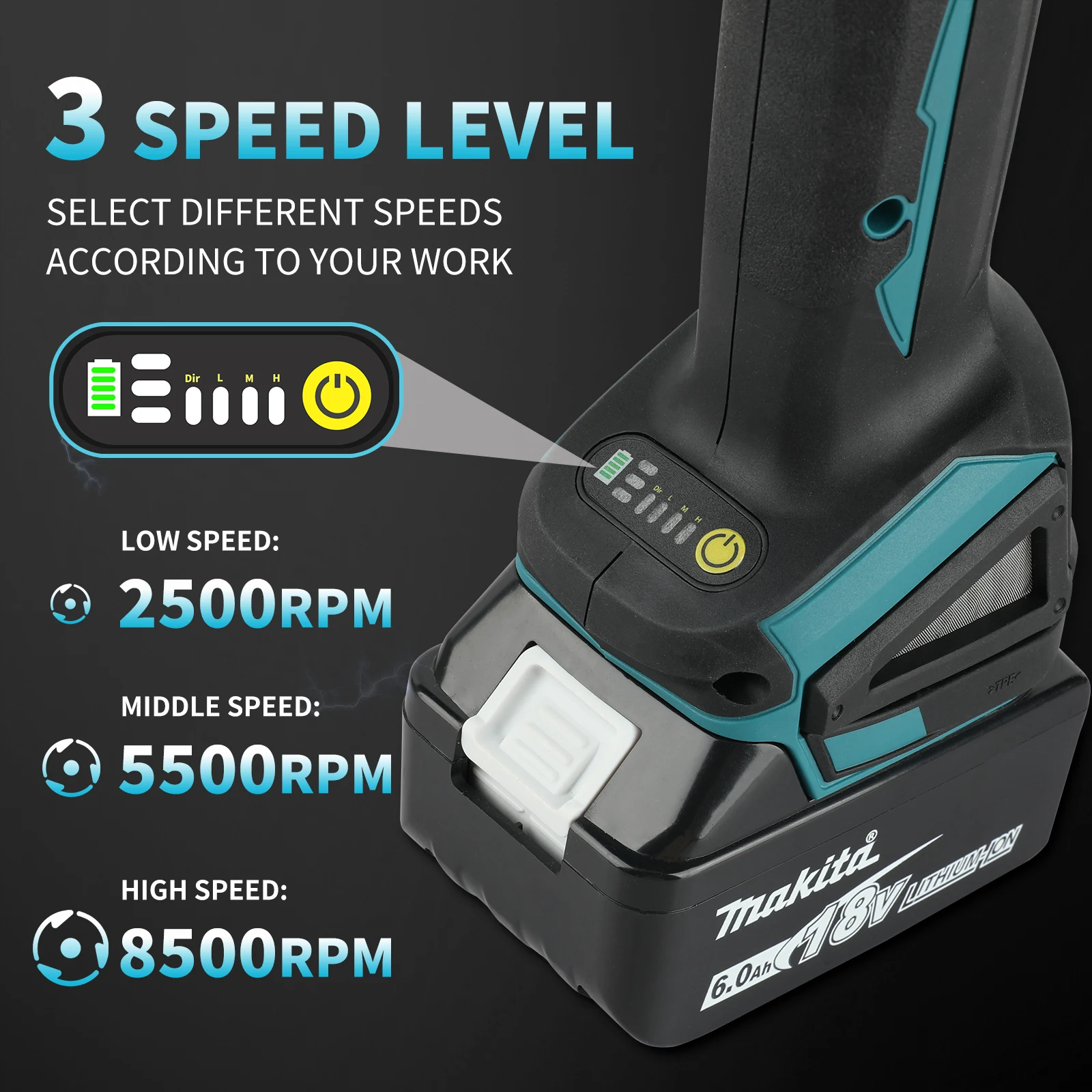 Makita DGA456-115 Wiederaufladbarer Winkelschleifer Poliermaschine Schleifschneidemaschine 18V Elektrowerkzeug