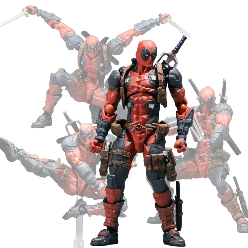 AMAZING YAMAGUCHI BJD Marvel Revoltech Yamaguchi Deadpool 15cm Action Figure Joint Movable Movie Model Toys for Kids Gift