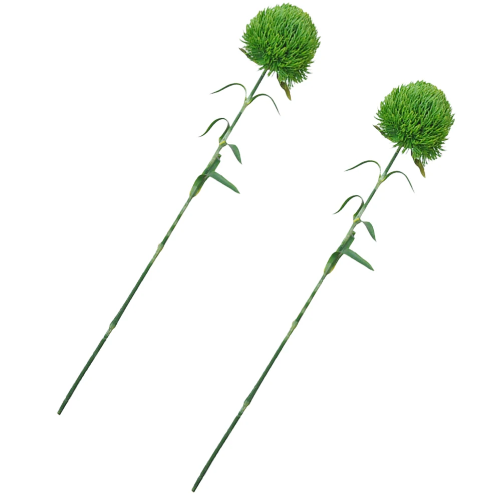 

2pcs Simulated Carnation Wool Balls Faux Plants Artificial Indoor Decorative Greenery Boxwood Soft PVC Office Home for Vase