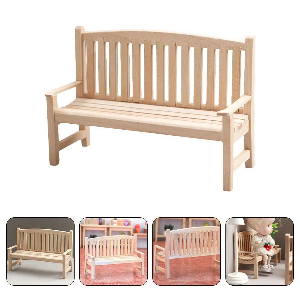 

Неокрашенный мини-стул с гладкой поверхностью, яркий внешний вид, реалистичная форма, миниатюрная мебель, украшение для мини-домика, декор для ландшафта