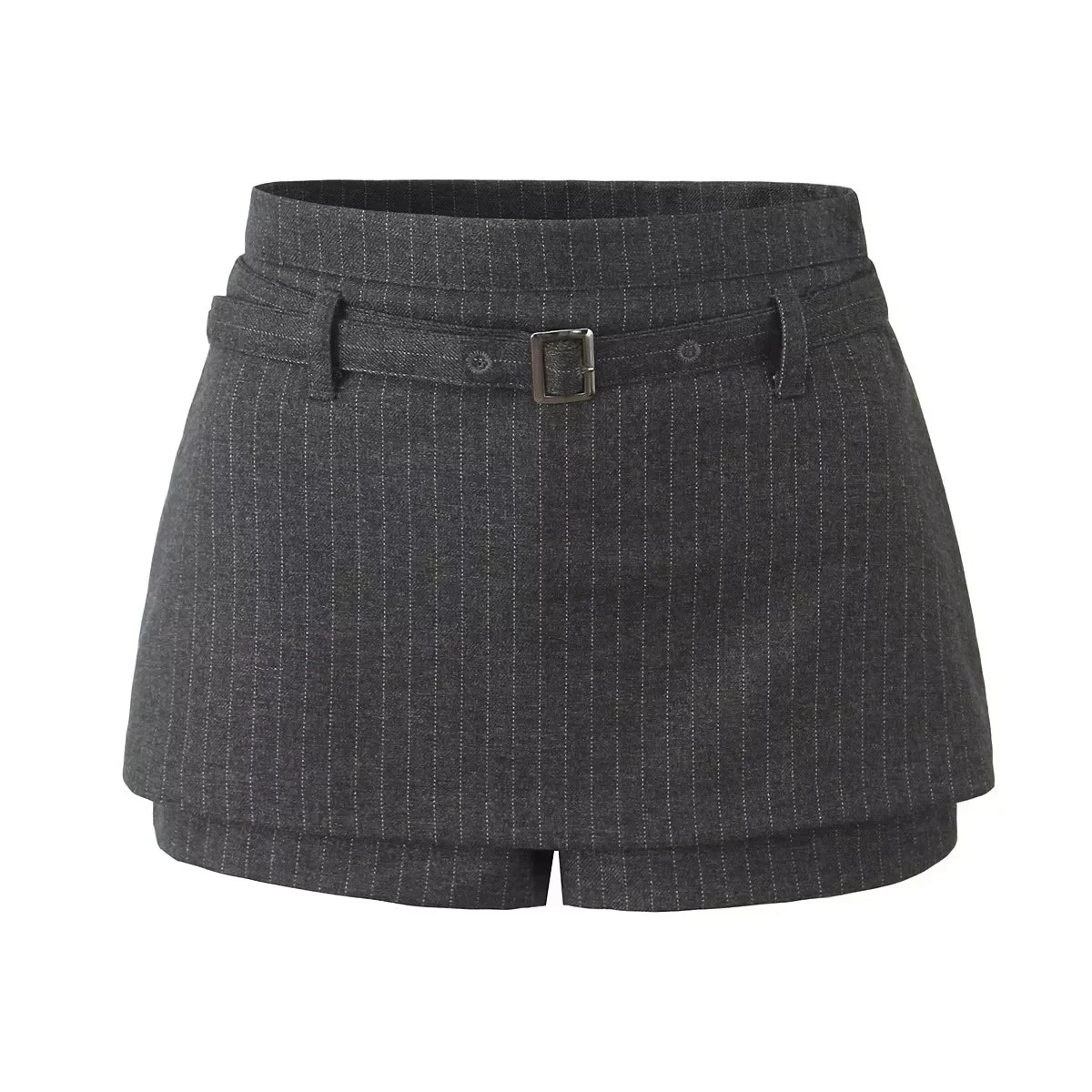 

American Street Sle Spicy Girl Plaid Skirt High Waist Casual ort Pants Straight Leg Hot Pants College Sle Fake Two-Piece
