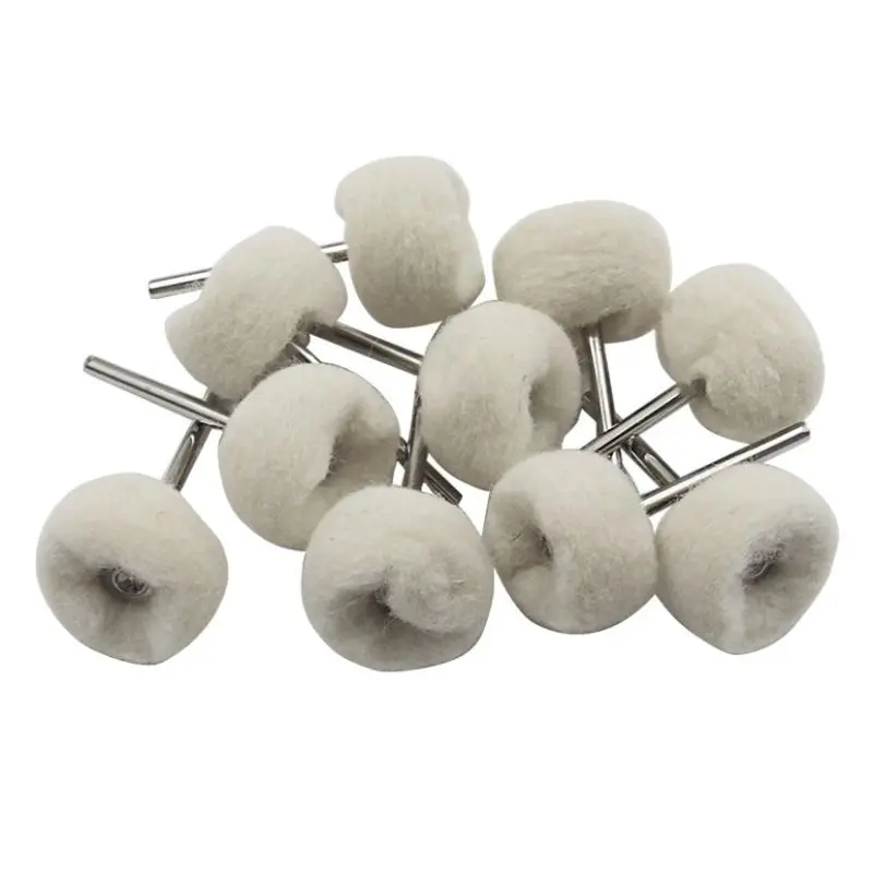 5 ชิ้น Felt บดหัวขัดล้อขัด 3 มิลลิเมตร Shank ด้ายฝ้ายขัดแปรงมินิสําหรับ Dremel Dril หยก