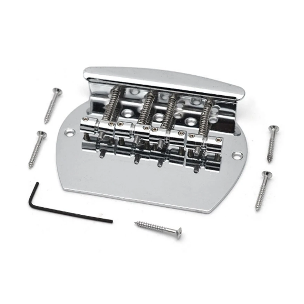 -[Cilae-17R] Electric Guitar Pull Plate PB Bass Bridge 4-String Semi-Circular Large Bass Lower Saddle Straight Code Metal Pull P
