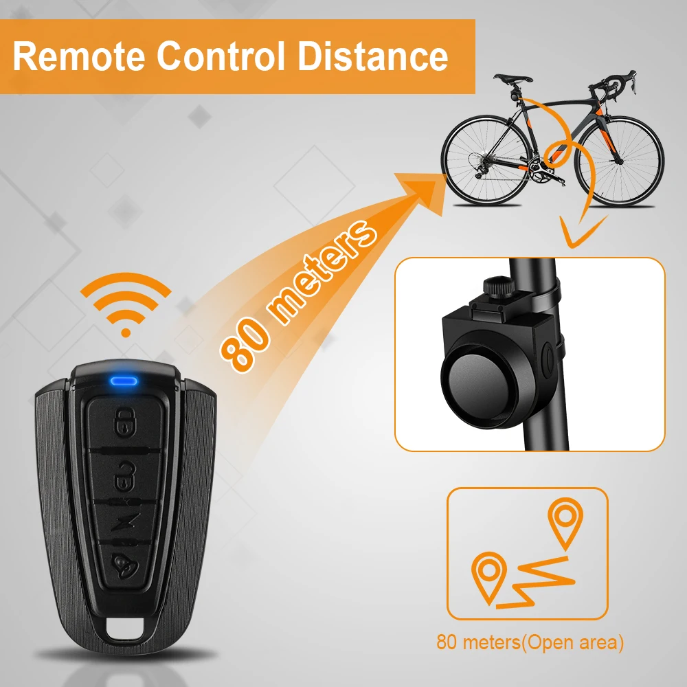 Camluxy alarma de vibración para bicicleta, carga USB, alarma para motocicleta, Control remoto, Detector de bicicleta antirrobo, sistema de alarma