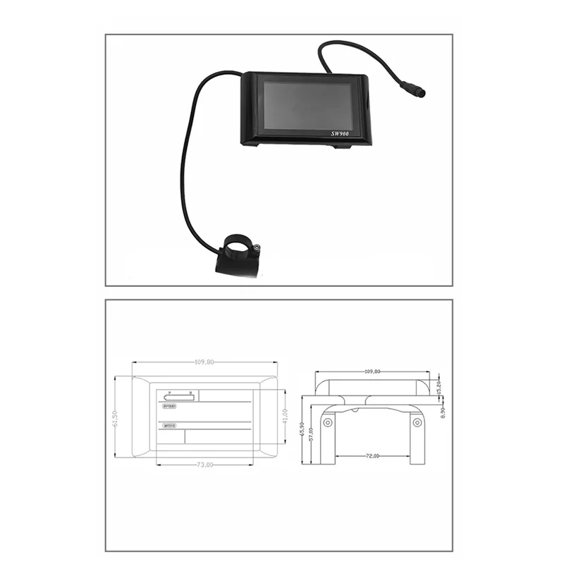 

TURE 24V-60V SW900 6Pin Color Screen Display Modification Part Electric Bike LCD Display Meter For Electric Scooter