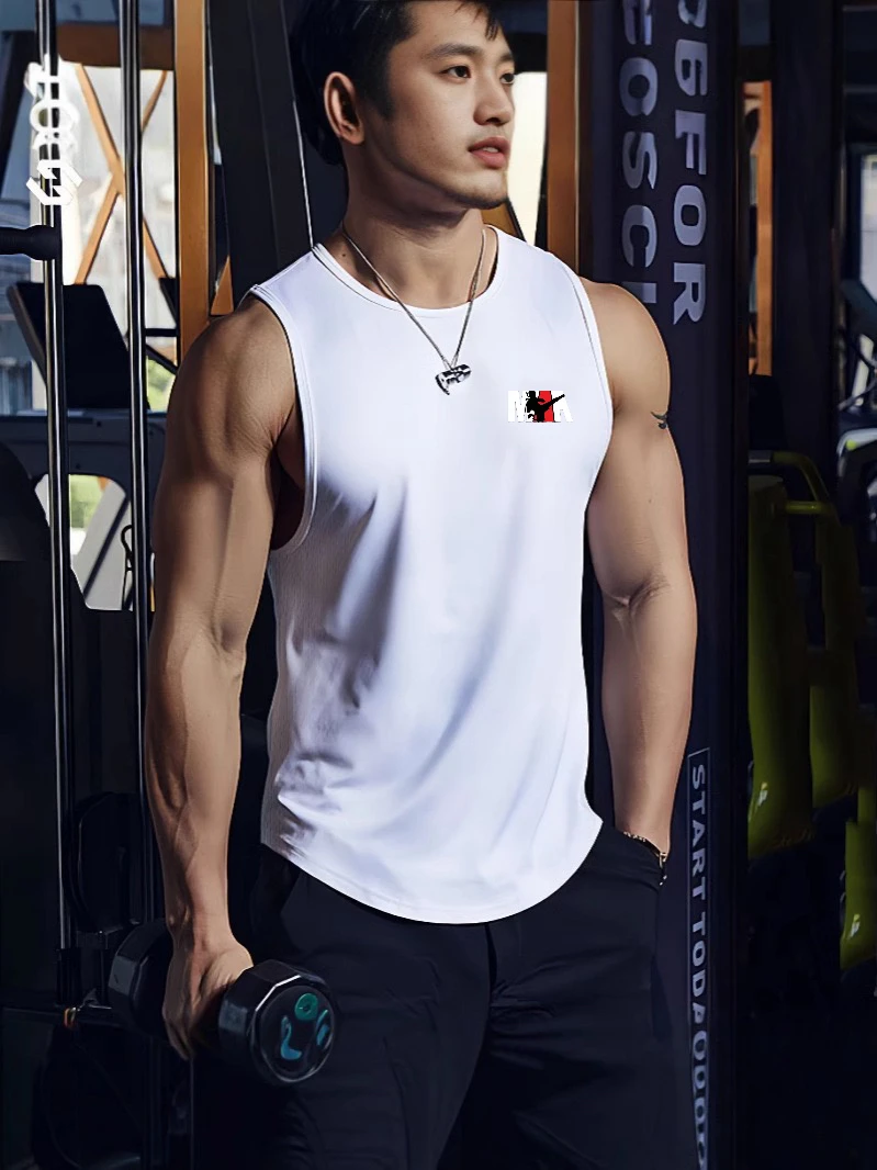 

Camiseta sin mangas para gimnasio de verano para hombre, ropa de entrenamiento físico, camisa holgada sin mangas para culturismo