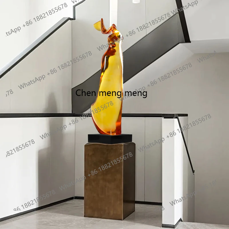 

Abstract resin sculpture blessing ornament hotel porch glazed modern style model room