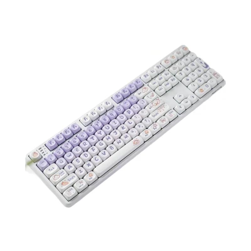 Cute MOA height purple gradual change rabbit hot sublimation mechanical keyboard cross keyboard keycap 687598108 wired
