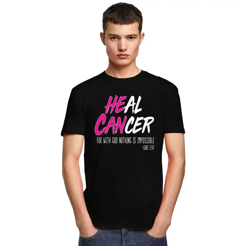Мужские футболки с изображением рака груди и Бога, футболка из 100% хлопка, новинка для отдыха, креативные футболки с графикой