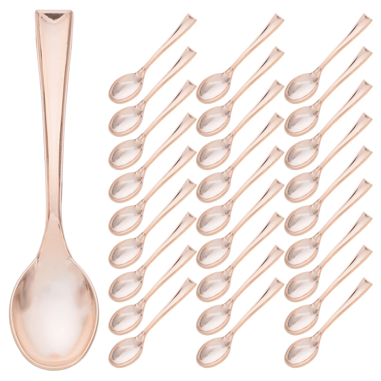 

50 Pcs Sweet Dessert Spoons Mini Gold Disposable Serving Elegant Metal Plastic For Parties Ice Cream C y Jar DemitasseSpoons