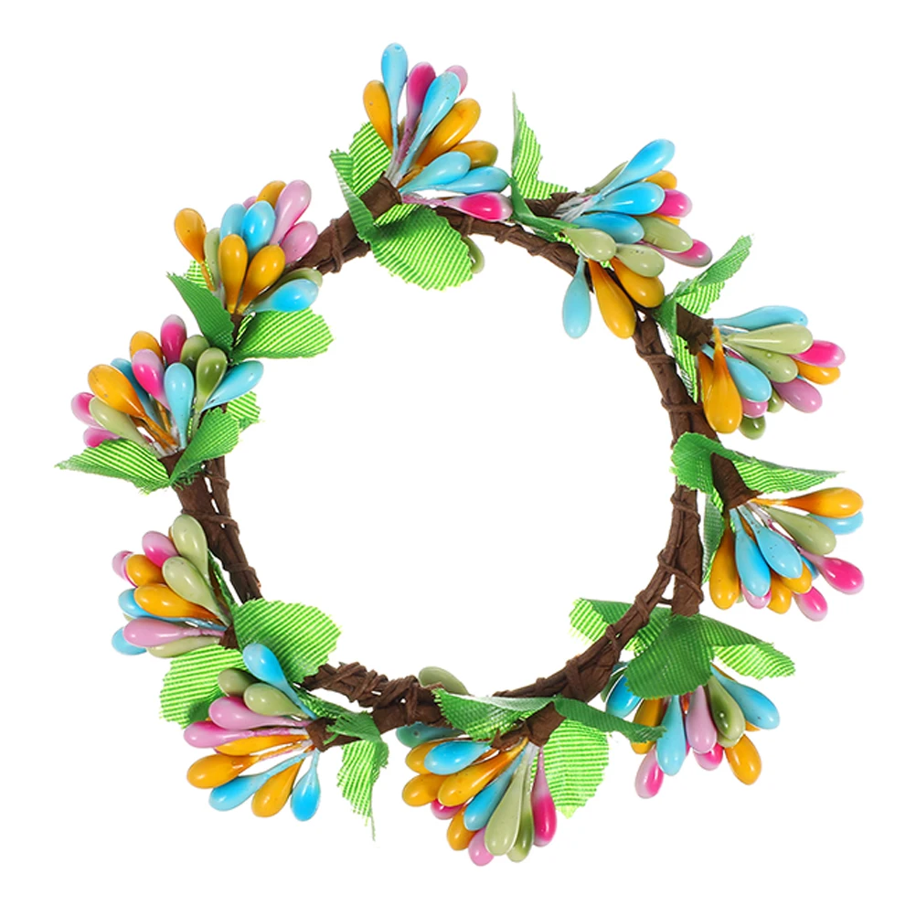 

Easter Garland Artificial Small Wreaths Autumn Napkin Rings Ornament Venue Setting Props Berry for Front Door Decor