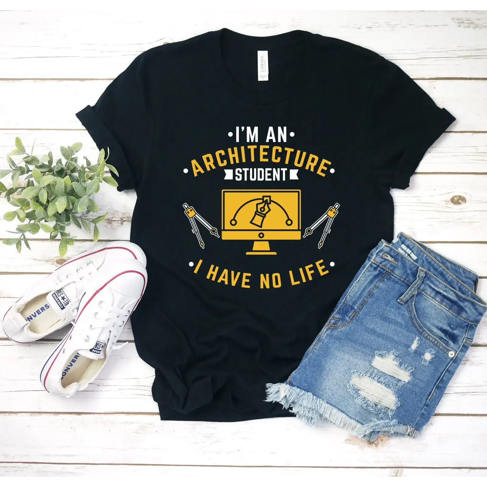 Architecture StudenT T Shirt College School Future Architect Design Studio Plans Drafting vintage Washed graphic Soft Unisex
