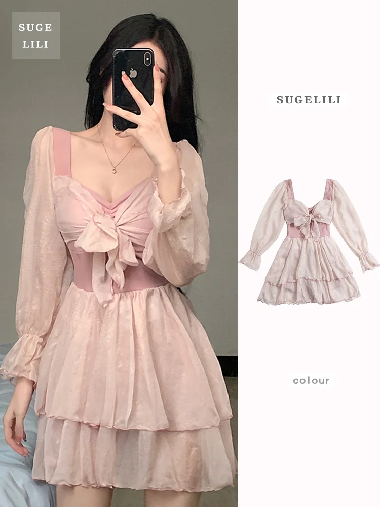 

Женский купальник-платье с длинными рукавами и завязками, для термальных источников, повседневный, корректирующий фигуру