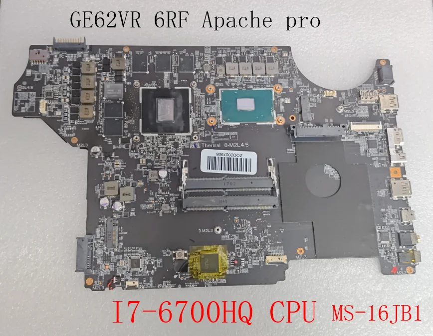 

For MSI GE62VR 6RF Apache Pro laptop motherboard i7-6700HQ CPU GTX1060 3GB DDR4 MS-16JB1 VER 1.0 mainboard 100% test