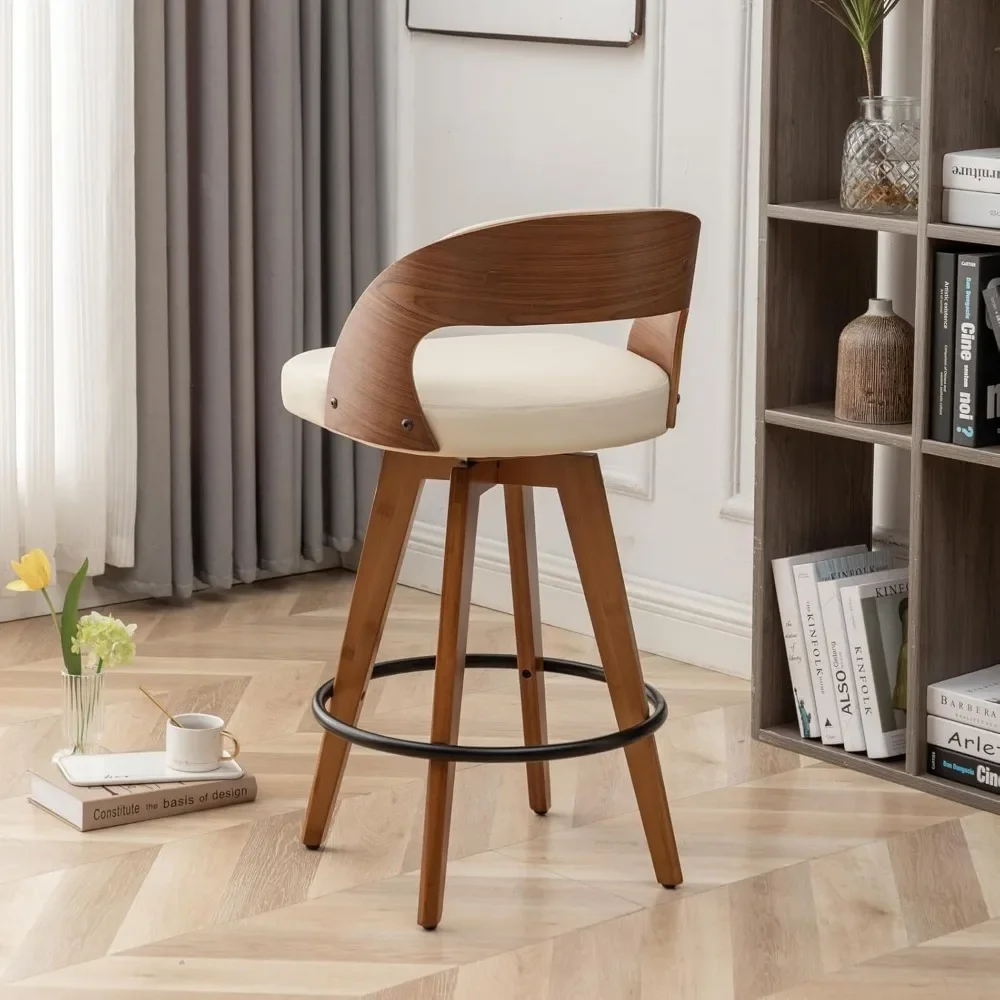 Barstools-taburetes de barra de altura de mostrador para isla de cocina, silla de Bar tapizada moderna de 26,8 pulgadas H, taburetes de mostrador giratorio, Juego de 2