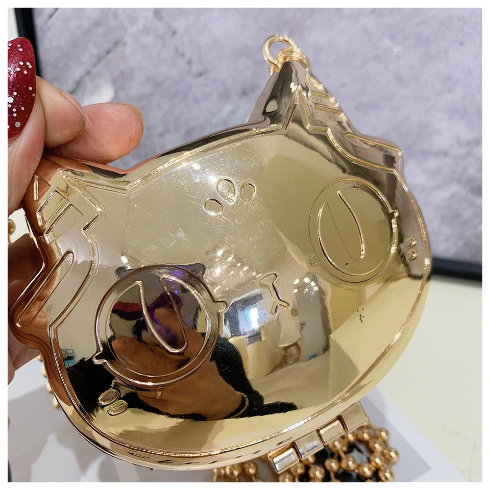 Einfache Conch Abendessen Tasche frauen Schulter Messenger Umhängetasche Spaß Persönlichkeit Metall Kette Kupplung Acryl Shell Telefon Taschen Heißer – Detail 34
