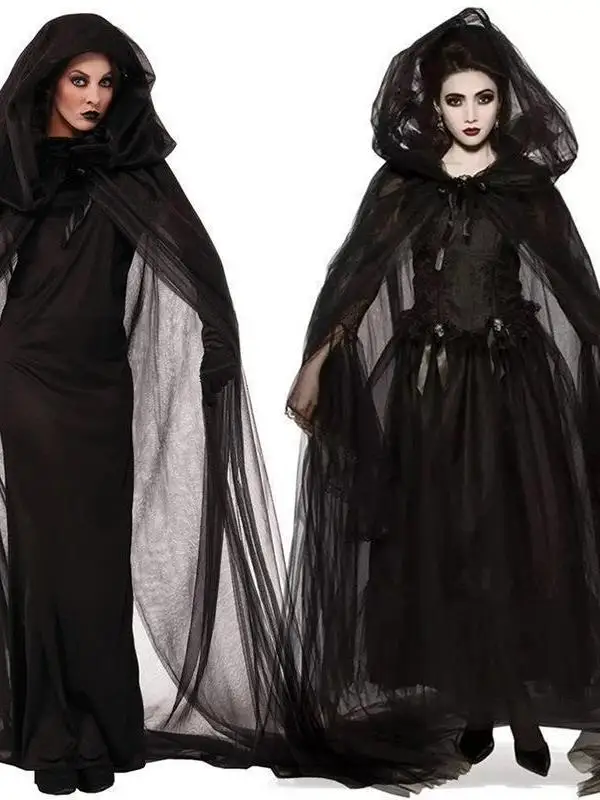 

Накидка Bla, плащ на Хэллоуин, карнавальный костюм, женская этническая сценическая одежда, длинный халат с капюшоном, модная осенняя верхняя одежда