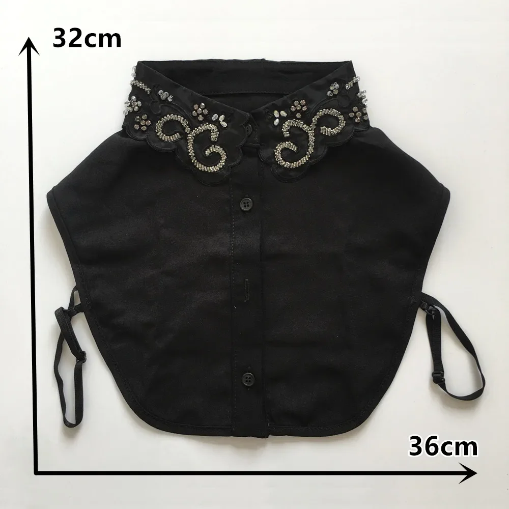 Wholesale sales of black and white cotton fake collars 10 pieces DIY embroidery decoration with clothing accessories