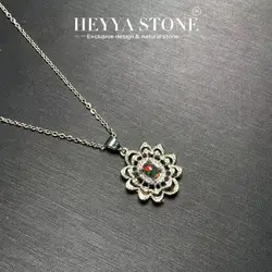 HEYYA STONE Oval Natural Black Opal Pendant Necklace For Women 925 Silver Plated Simple Fine Jewelry Gemstone Classic Style
