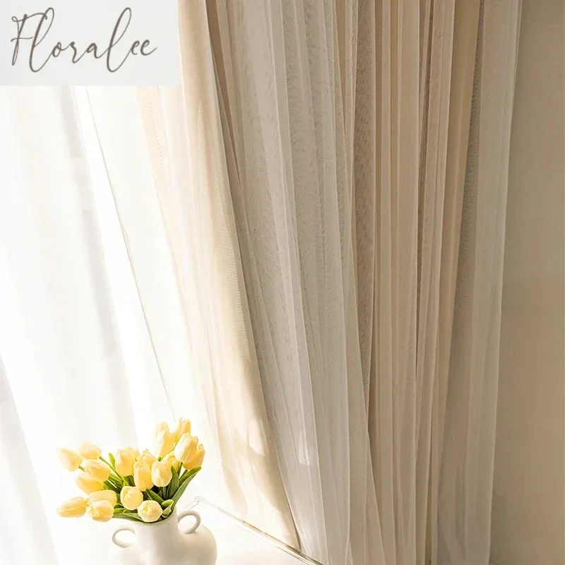 

Fashion Modern Layer Blackout Curtains for Living Room Hall or Bedroom Window Curtain with White Tulle DrapesCustom Size