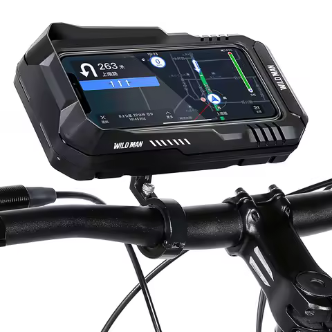 WILD MAN Waterproof Bicycle Mobile Phone Bag 0.6L Mobile Phone Holder Touch Screen Case Quick Release for Scooter Motorcycle