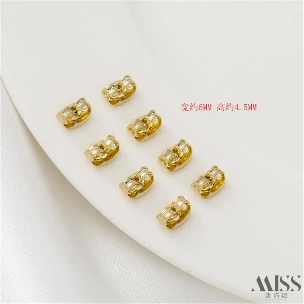 18K Gold-plated High-end Versatile Double Hole Butterfly Ear Pin Plug DIY Earring Buckle Handmade Ear Accessory Special Material