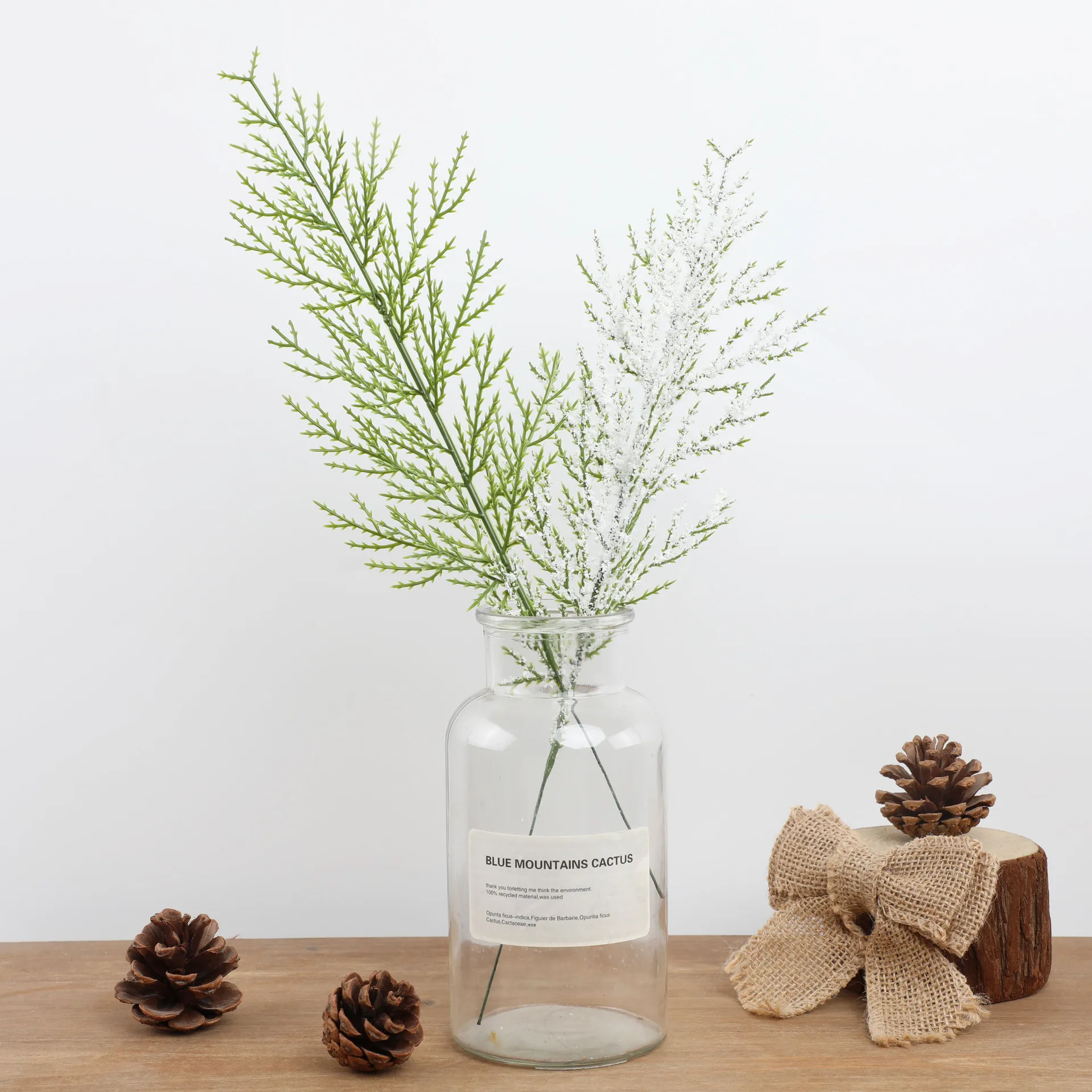 

Artificial pine tree, simulated green plant, home flower arrangement ornament, Christmas pine branch vine, fake pine and cypress