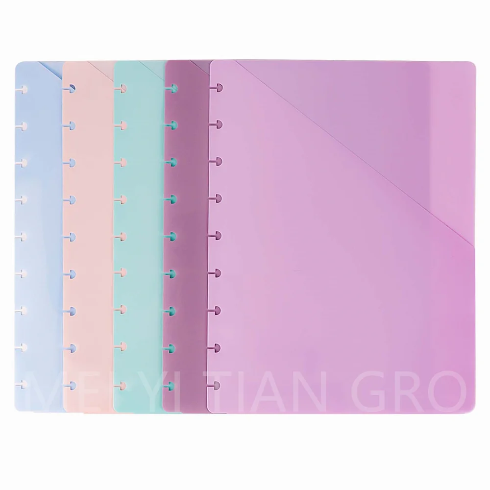 Pasta de bolso colorido Slash, divisor de notebook, Envelope para Disc Planner, 5 cores, 9 discos