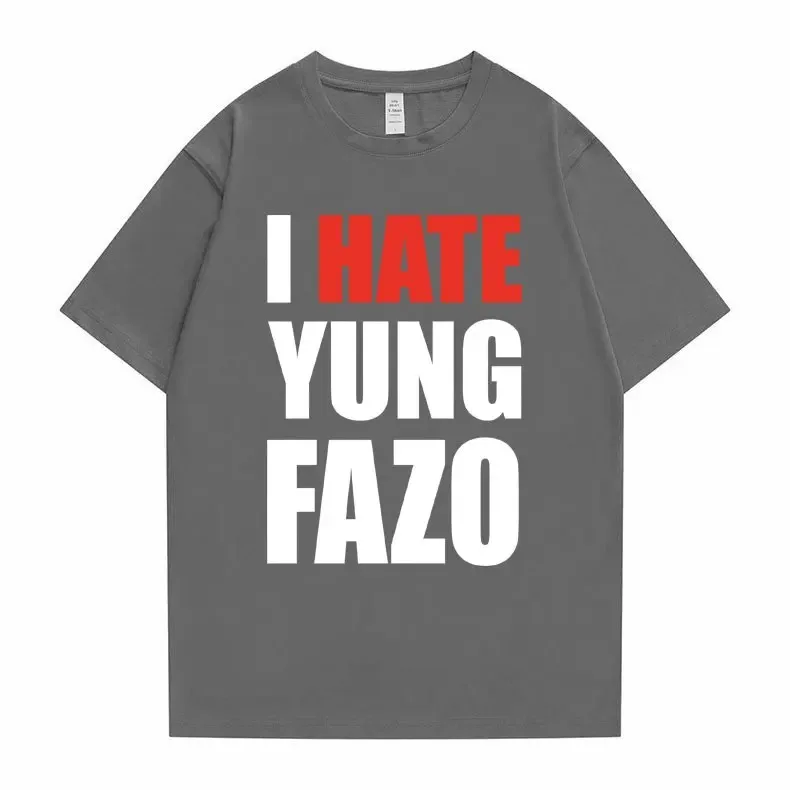 I Hate Yong Fazo T-shirts Men\'s Y2k Funny Meme Underground Rap Opium Summrs Kankan Tshirt Men Women Hip Hop Oversized T-shirt