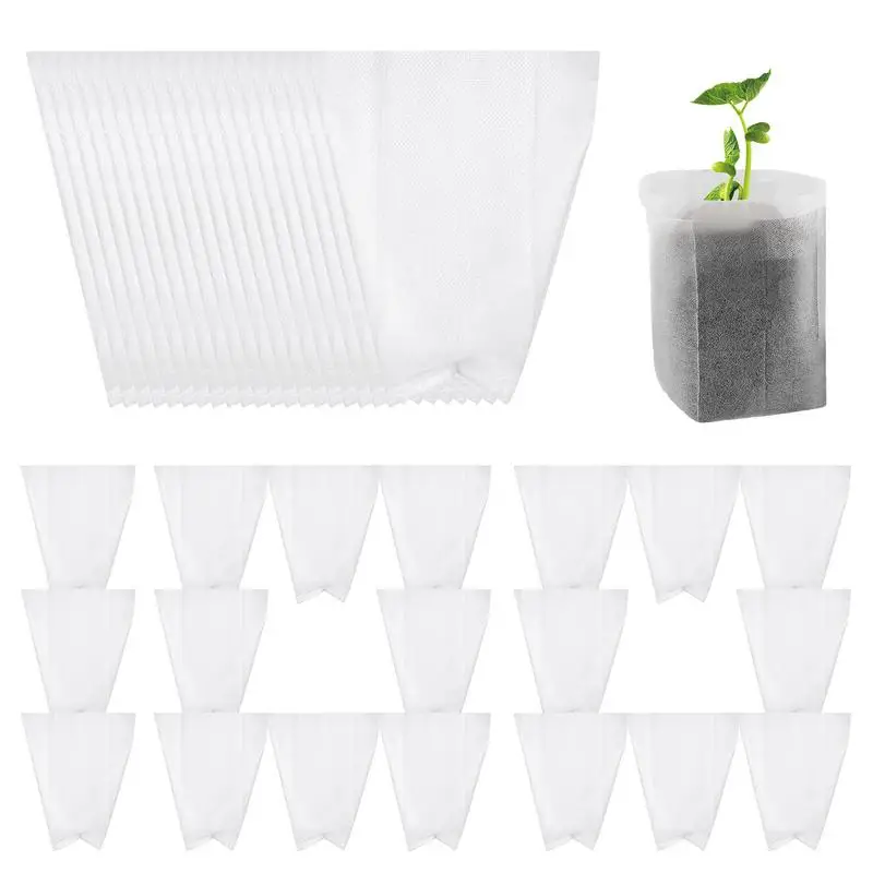 100Pcs Planting Bags Fabric Planting Bags Plant Nursery Bags Non Woven Plant Bags Plant Grow Bags Planting Pots Degradable packs