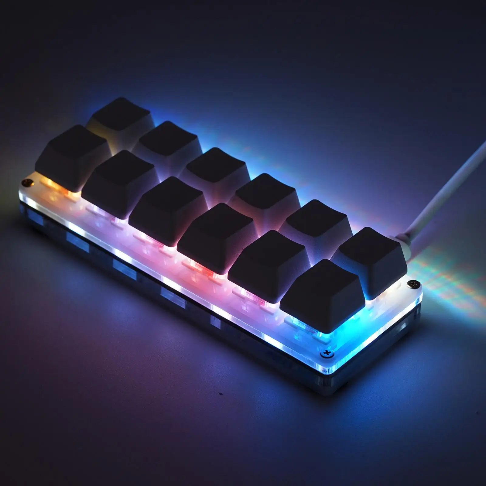 12 teclas mini teclado personalizado luminoso para jogos dispositivo layo teclado diy atalhos de programação usb mecânico teclado permutável quente