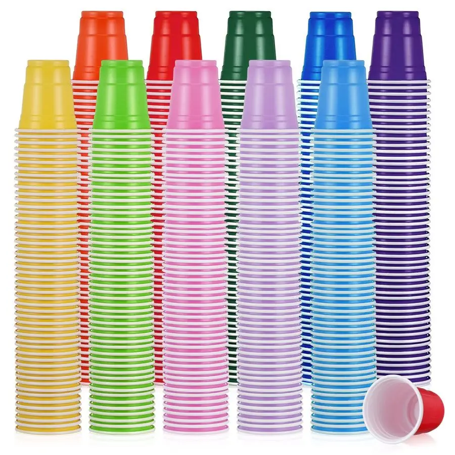 

1000 Packs Plastic Shot Glasses 2oz 60ml Disposable Shot Glasses Bulk Assorted Party Cup for Kids Birthday Wedding Restaurant Ki