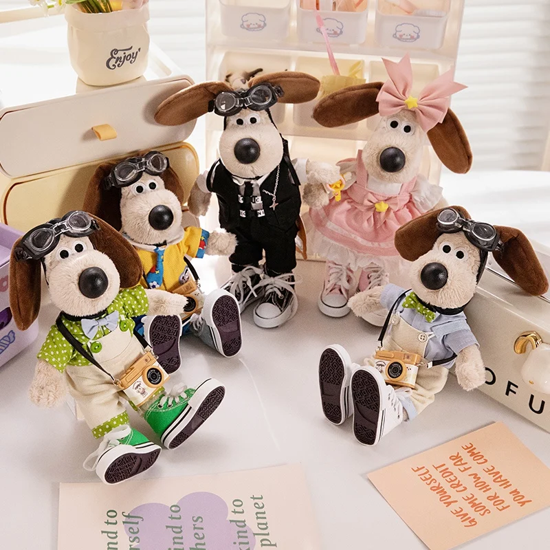 Gromit Plush Wallace Toys Cartoon Dogs Kawaii Bag Pendant Key Chain Anime Cute Puppy Stuffed Dolls kids Gift Wear Clothes Puppy