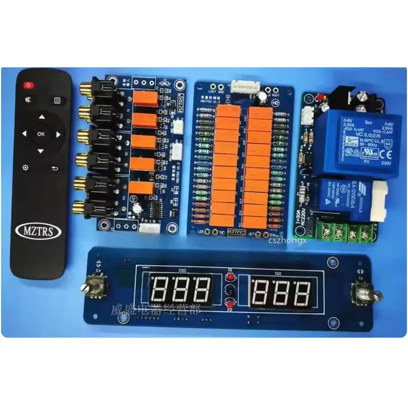 Passive Preamp Board with Remote Volume Control Balanced Audio Source Selector HiFi Preamplifier Module for DIY Audio System