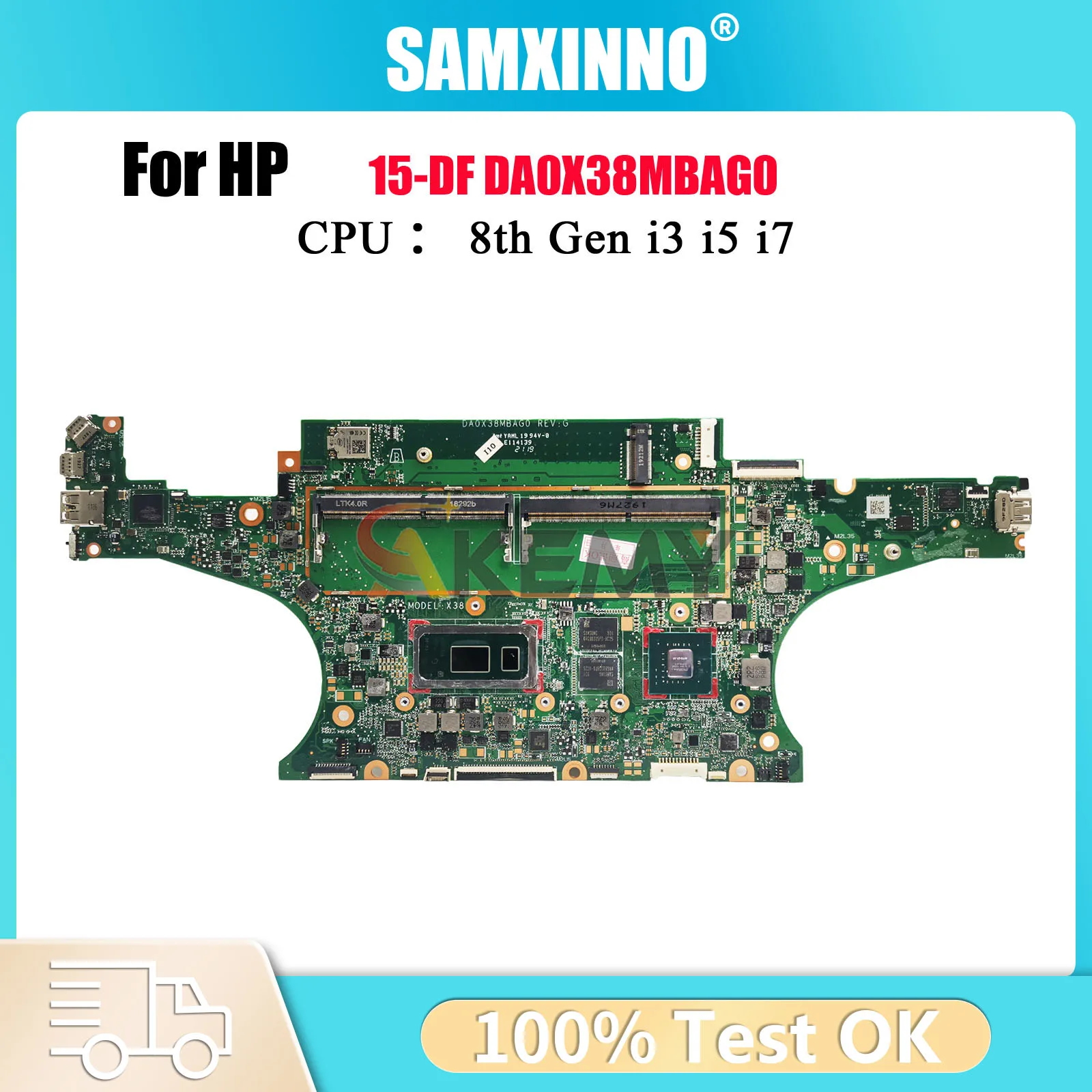 

DA0X38MBAG0 для ноутбука HP Spectre X360 15-DF, материнская плата L38128-601 с процессором i7 MX150, 2 ГБ графического процессора, 100% полностью протестировано