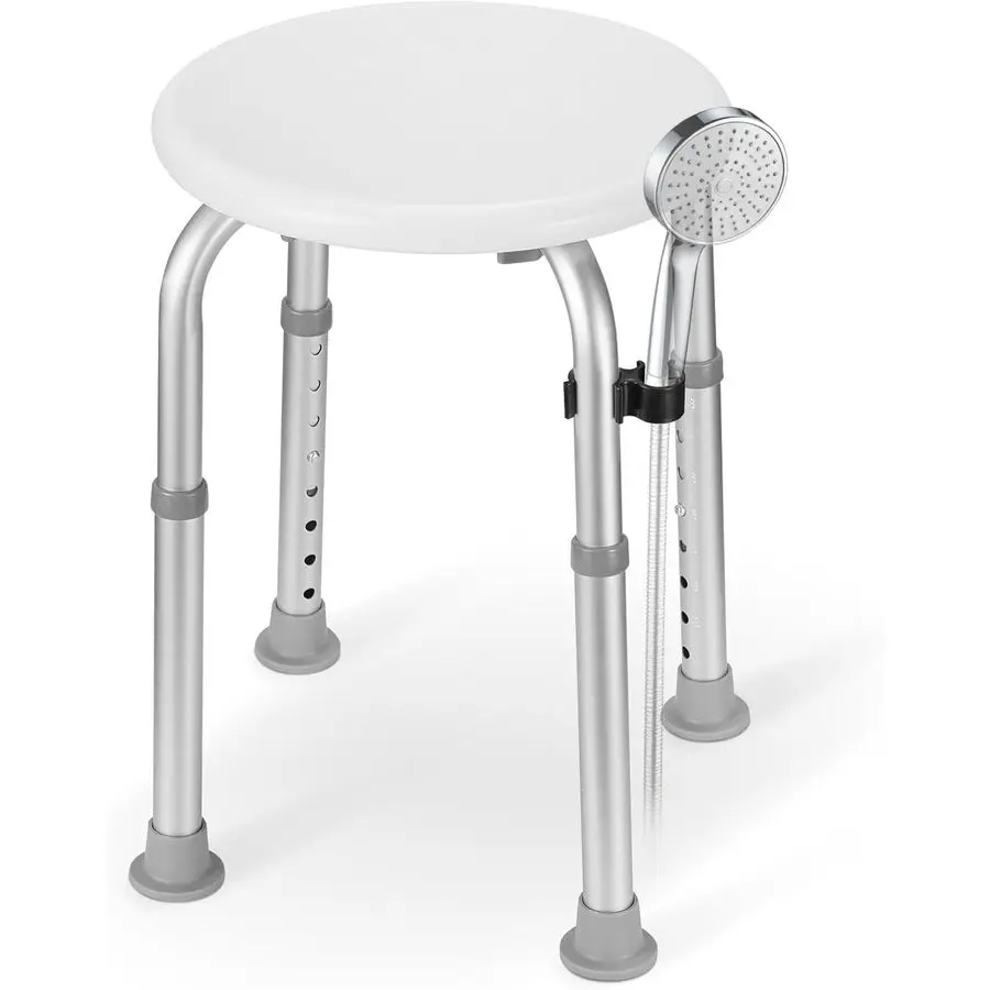 

Adjustable Bath Chair for Inside Shower, Shower Stool with Upgraded Aluminium, ToolFree Assembly, 8 Adjustable Heights for Senio