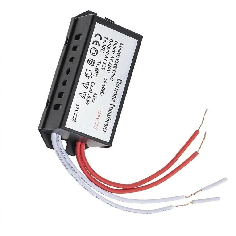 220V to 12V Electronic Transformer for Halogen and Xenon Light Systems Supports Standard Dimmers and Remote Signal Protocols