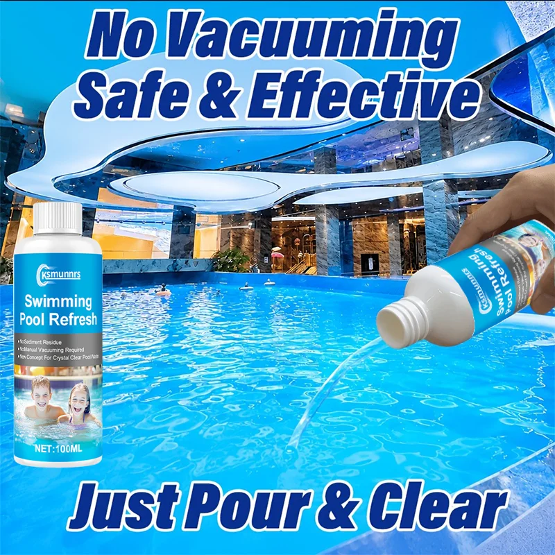 Cloudy Water Pool Clarifier - Safe for Swimmers Ideal for All Pools Reduces Frequency of Water Changes