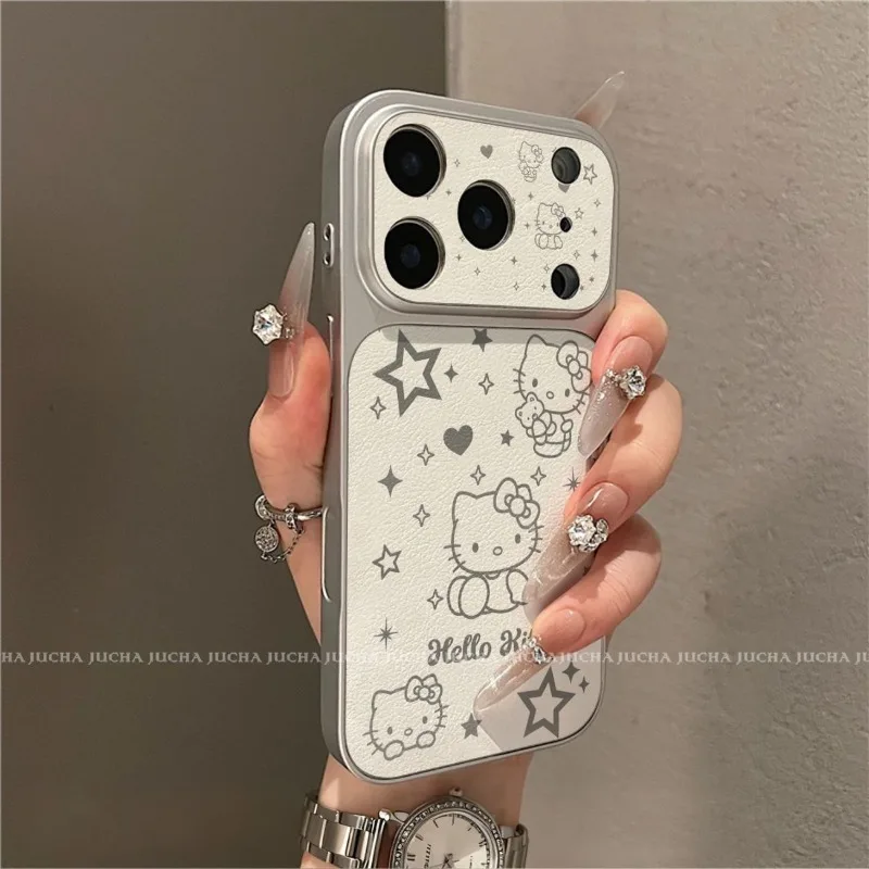 

New Cartoon Anime Hello Kitty Phone Case for IPhone 17 16 13 12 11 15 Pro Max 15 14 Plus All-Inclusive Silicone Case Girls Gift