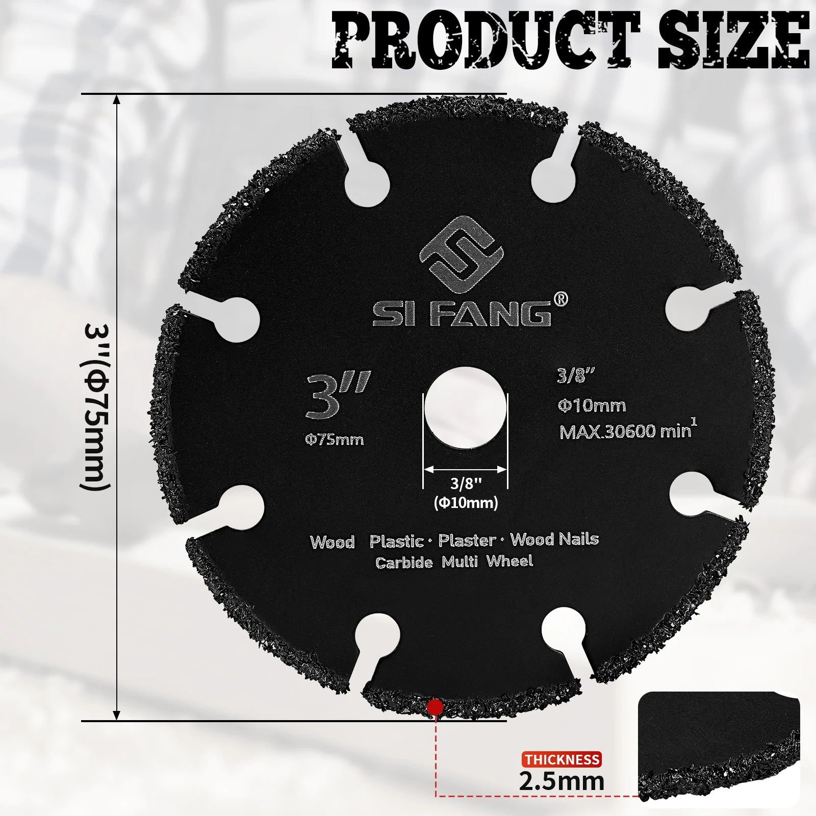 Imagem -02 - Resina Moagem Saw Blade Disco de Corte Circular Rebarbadora Roda para Pedra Tubo de Plástico 75x10 mm