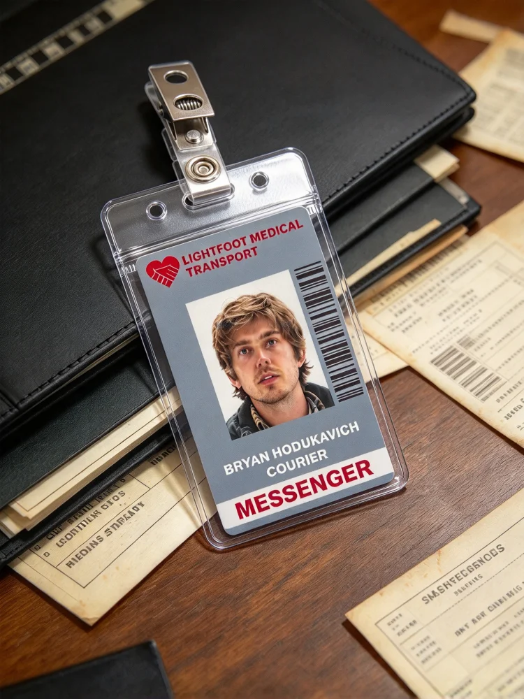 Resident Evil Bryan Kavich ID Card Badge,LightFoot MediCal TranSport Cosplay ID Badge,Halloween Cosplay Accessory Collection Gif