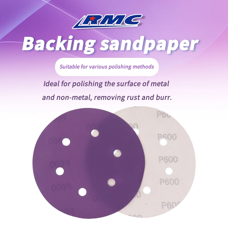 30Pcs 6 Inch 6 hole Sanding Disc Wet Dry Hook and Loop Abrasive Flocking Sandpaper 150mm for Car Woodworking Finishing Polishing