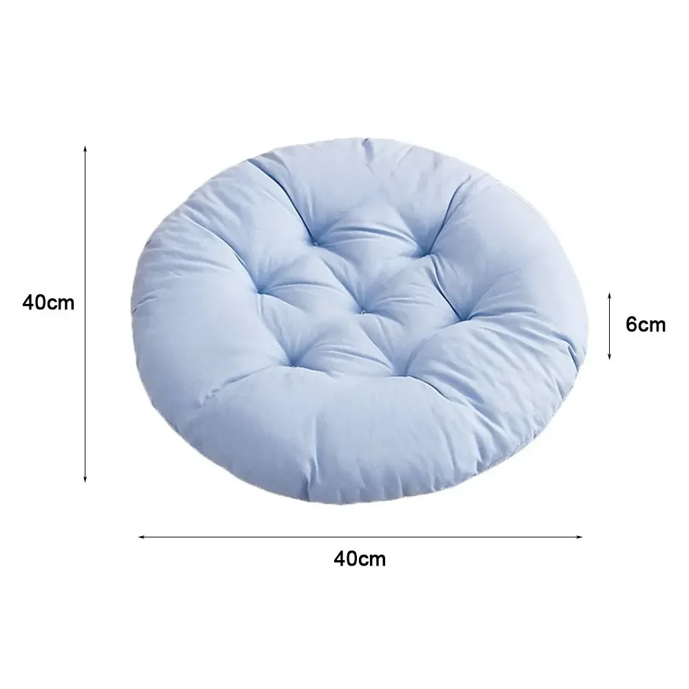 Durable Nap Pillow Round Pad Solid Color Thicken Seat Cushion Non-slip Round Cushion Winter