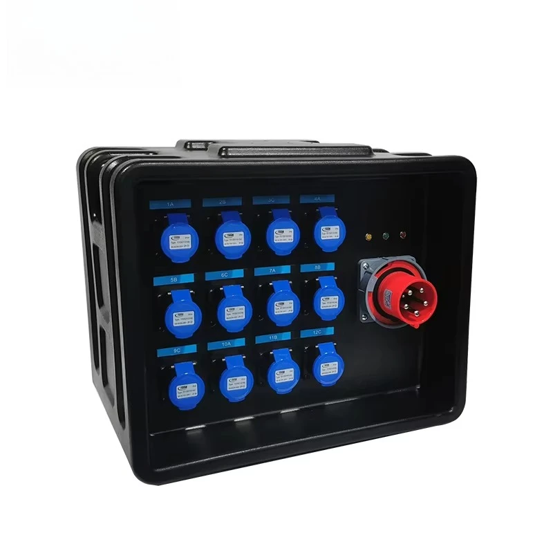 

Outdoor Waterproof Power Distribution Box 63A 5PIN Input 12 Road 16A Output Aluminium AC 12 Road 16A Waterproof Output Power