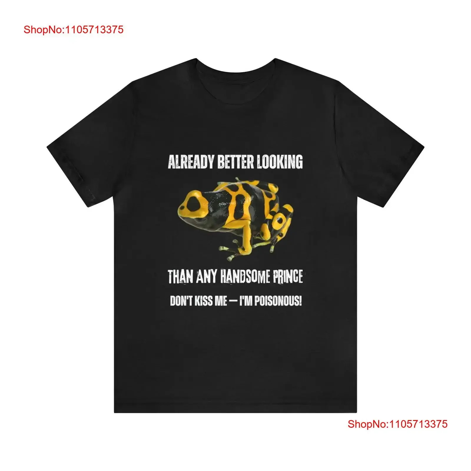 T-shirt en jersey Bumblebee Frog with Attitude Don't Kiss Me I'm Poisonous pour les personnes amusantes et soucieuses de l'environnement